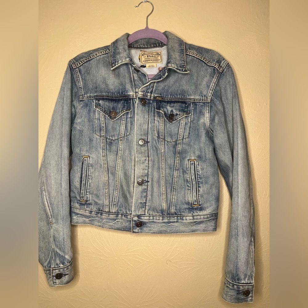 Ralph Lauren Denim Trucker Jacket with Bear Motif - Picture 2 of 6